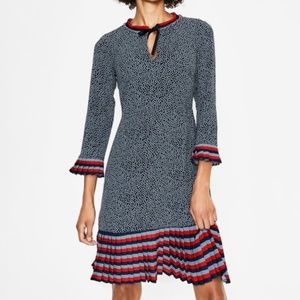 NWT Boden Blue Floral Lara Pleated Dress